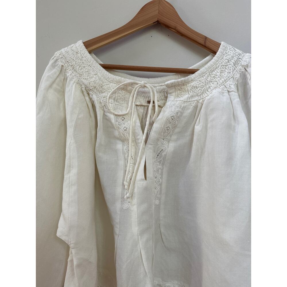 Free People Sun Valley Embroidered Fringed Top Boho Festival Cottagecore Small - Picture 3 of 9